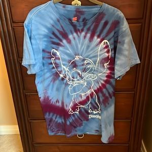 Disneyland Stitch Tie Dye Cotton Short Sleeve Tee Shirt